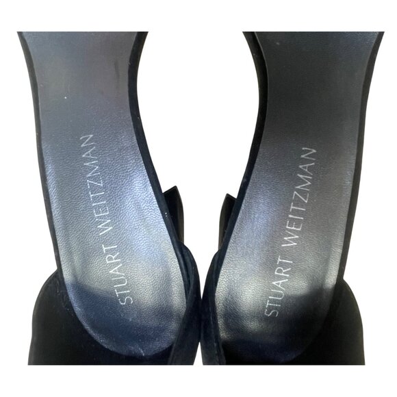 Stuart Weitzman Women’s Black Suede Ankle Strap Block Heel Sandals Size 9.5M - Picture 9 of 11